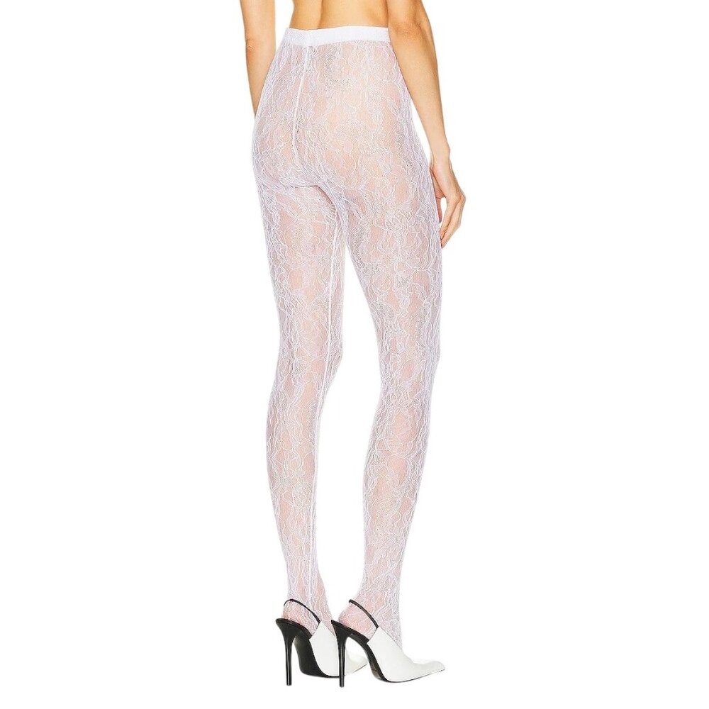 WARDROBE.NYC Lace Tights in Off White New Womens Nylons Pantyhose - Picture 2 of 16